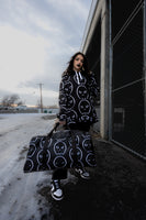 all over ghost print - hooded sweatshirt - black