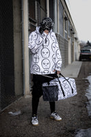all over ghost print hooded sweatshirt - white
