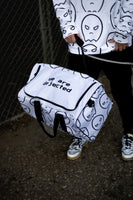 all over ghost print duffle bag - white