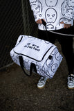 all over ghost print duffle bag - white
