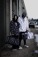 all over ghost print - hooded sweatshirt - black