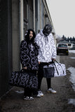 all over ghost print - hooded sweatshirt - black