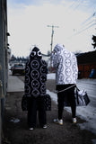 all over ghost print - hooded sweatshirt - black