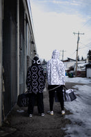 all over ghost print hooded sweatshirt - white