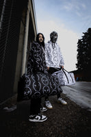 all over ghost print duffle bag - white