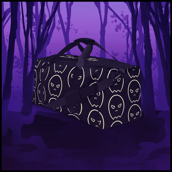 all over ghost print duffle bag - black