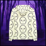 all over ghost print hooded sweatshirt - white
