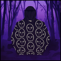 all over ghost print - hooded sweatshirt - black