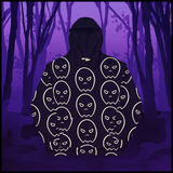 all over ghost print - hooded sweatshirt - black