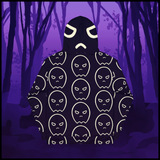all over ghost print - hooded sweatshirt - black