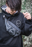all over ghost fanny pack - black